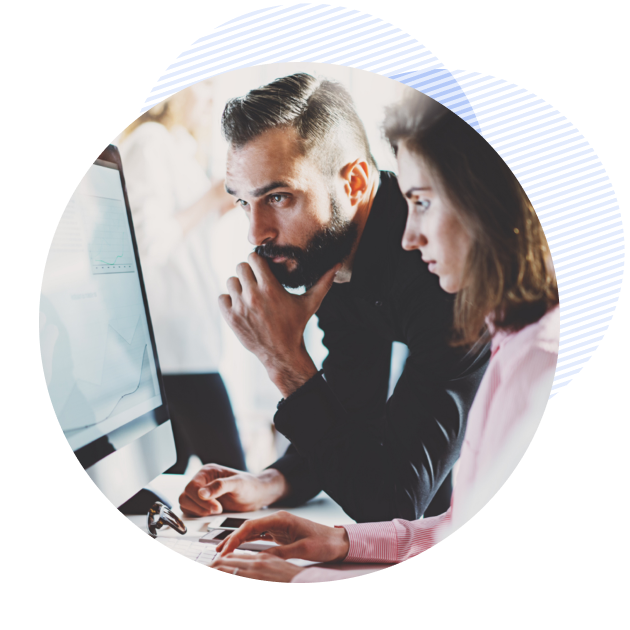 man and woman working together