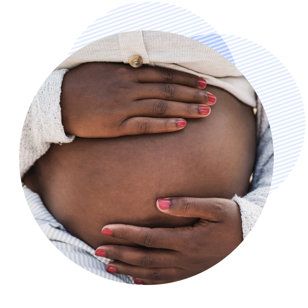 pregnant woman holding her belly