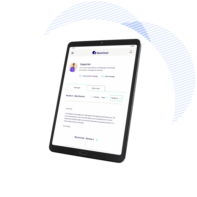 a tablet with a SilverCloud platform