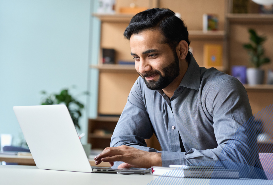 patient on his laptop talking to a provider